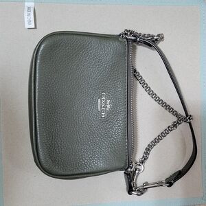 Coach Olive Green Leather Wristlet